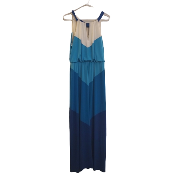 Vincent Camuto Halter Colorblock Maxi Dress - Picture 1 of 4